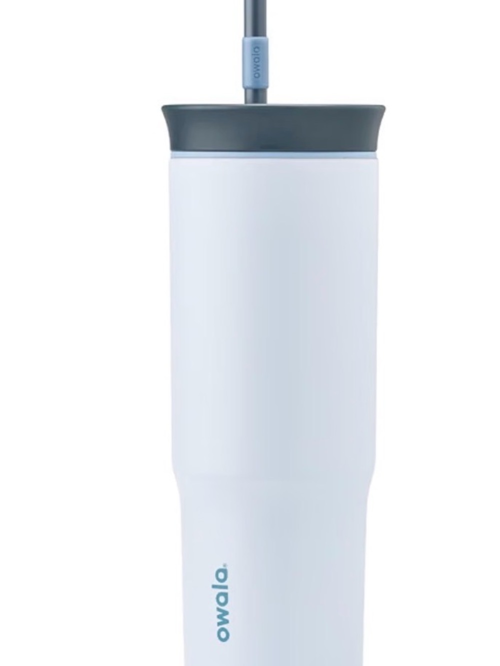 NIB-Owala White Insulated Travel Tumbler with Dark Gray Lid 24 OZ.